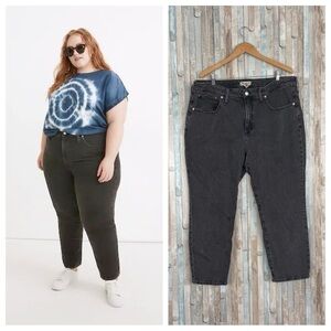 Madewell 20W Plus High Rise The Curvy Perfect Vintage Mom Jeans Tapered Black